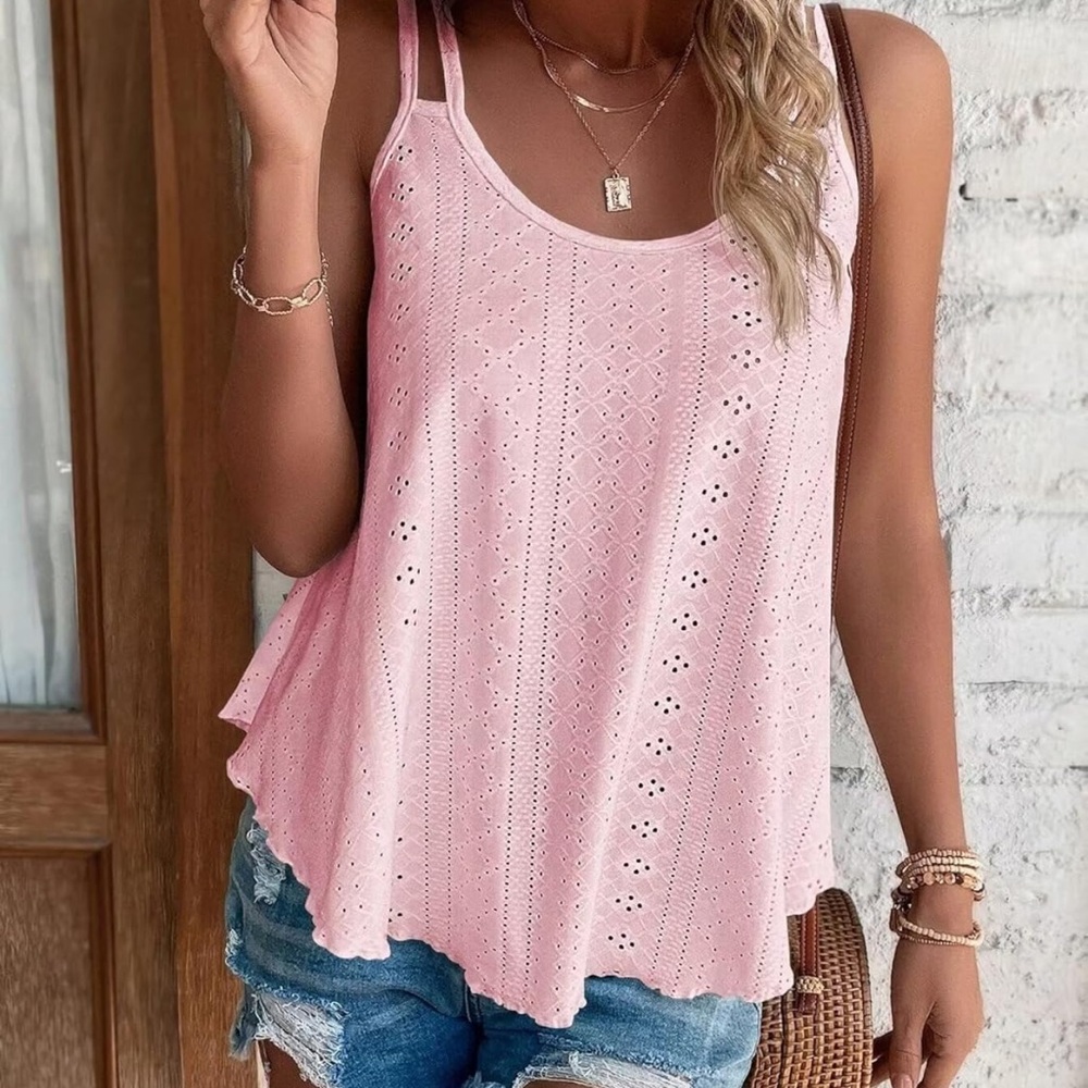 Chic Nation Pink Asymmetrical Sleeveless Tank